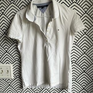 Vintage Tommy Hilfiger polo top y2k 2000 white short sleeve size small collared